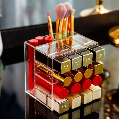 18 Lattices Box Cosmetic Make-up Brush Storage Box Table Makeup Organizer Cosmetic Lipstick Holder Make Up Tools Pen Storage