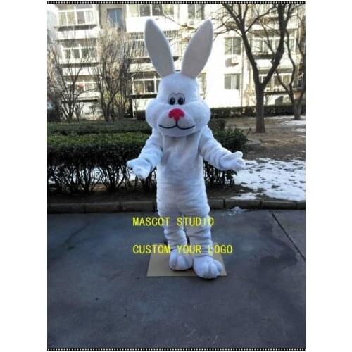 White Rabbit Mascot Costume Suit Cosplay Animal Party Game Fancy Dress Outfit Advertising Adults Size Halloween Character 2019