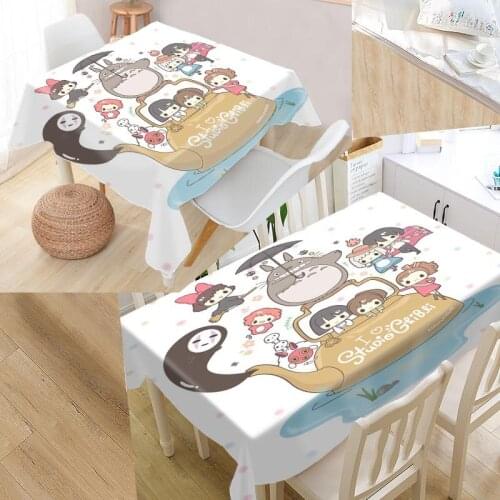 Best Custom Spirited Away Table Cloth Rectangular Oxford Print Waterproof Oilproof Square Table Cover Wedding Party Tablecloth