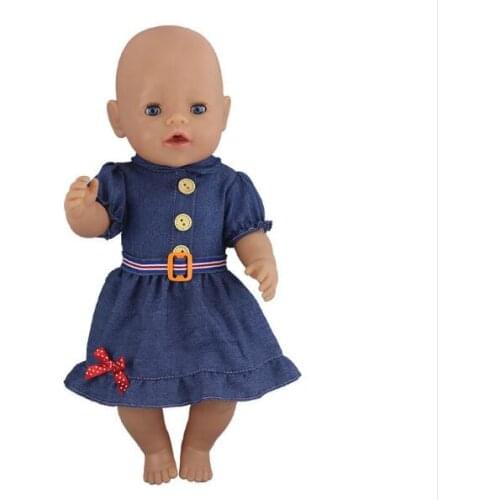 Fashion Denim Skirt Doll Clothes Fit For 43cm baby Doll clothes reborn Doll Accessories