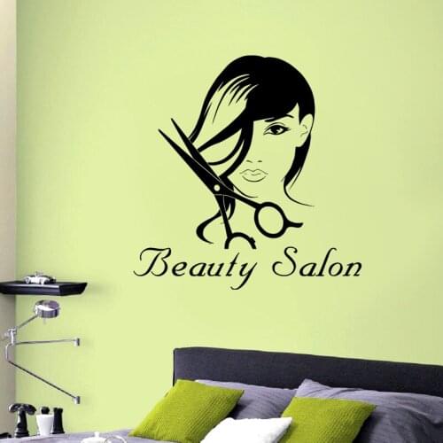 Hair Salon Decal Hairdressing Sticker Vinyl Wall Art Decals Decor Windows Decoration Mural Mb029