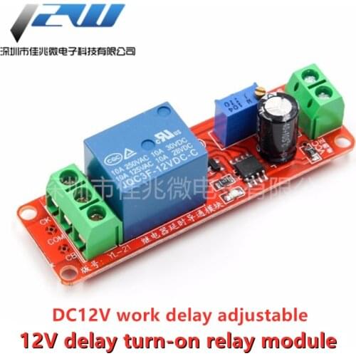 NE555 time delay conduction module Monostable, delay switch 12V automobile electrical delay 0-10 seconds adjustable