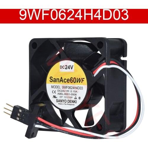 Original For SanAce60WF 9WF0624H4D03 DC 24V 0.15A Three Lines Cooling Fan