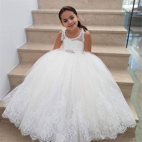Flower Girl Dresses New Appliques Princess For Weddings First Communion Dress Pageant Gowns