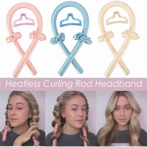 Heatless Curling Rod Headband No Heat Curls Ribbon Hair Rollers Sleeping Soft Headband Hair Curlers DIY Hair Styling Tools