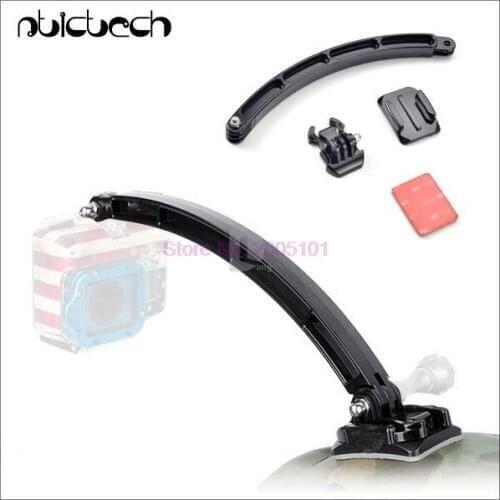 By dhl or ems 200 pieces Motorcycle Cycling Helmet Extension Arm+Buckle Mounts Adhesive+3M Sticker For Gopro Hero 1 2 3 4 SJ4000