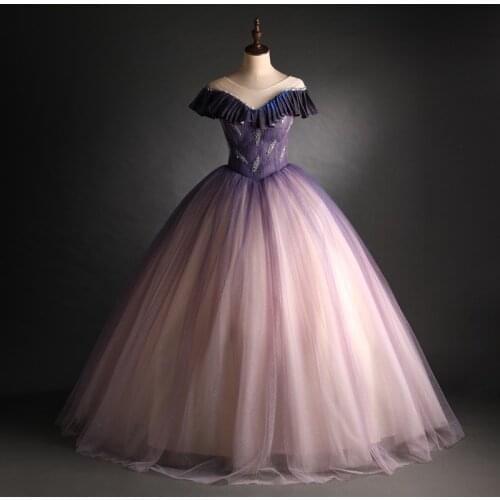 Luxury 100%real gradually changing color waist beading court ball gown royal Medieval Renaissance Victorian dress Belle ball