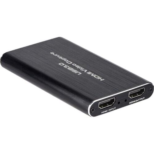 USB3.0 4K HDMI Video Capture HDMI to USB Video Capture Card Dongle Live Stream Broadcast Device Black