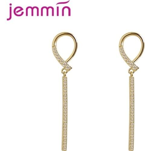 Korean Fashion Geometric Long Earring For Women Female Gold Color 925 Sterling Silver Chain Tassel Dangle Drop Earrings Jewelry