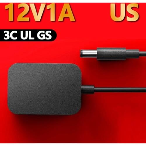 UL FCC certified high quality 12V / 1A 100-240V 12W American plug power adapter charger black and white dual color