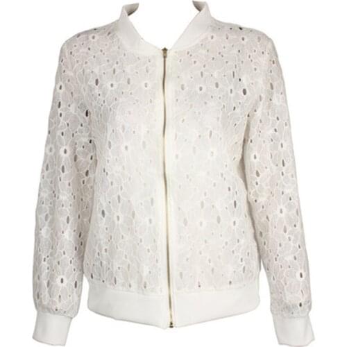 2021 New Jacket White Black Lace Sunscreen Cardigan Shirt Short Women Spring Summer Thin Hollow Out Coat Female Casual Outwear