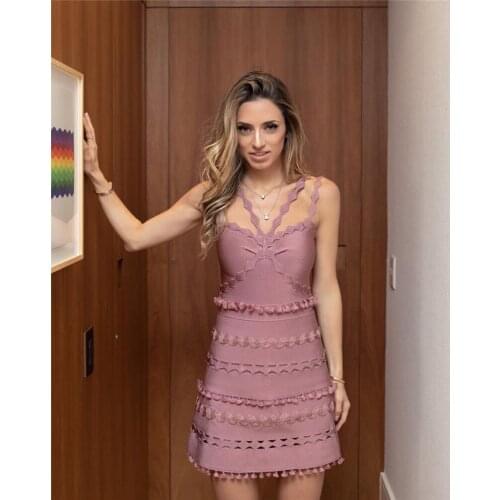 3 Color Luxury Vestidos Chic Women Dress Mini Rayon Jacquard Celebrity Women Bandage Dress Evening Party Dress