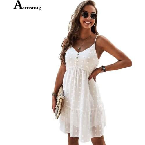 Women Above Knee Dress 2021 Summer New Patchwork Dot Short Beach Dresses Femme Mini Vestidos Robe Spaghetti Strap A-line Dress
