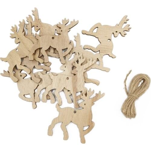 10pcs Snowflakes Wooden Discs Unfinished Natural Wood Slices for DIY Crafts Centerpieces Christmas Ornaments Hanging Decorations