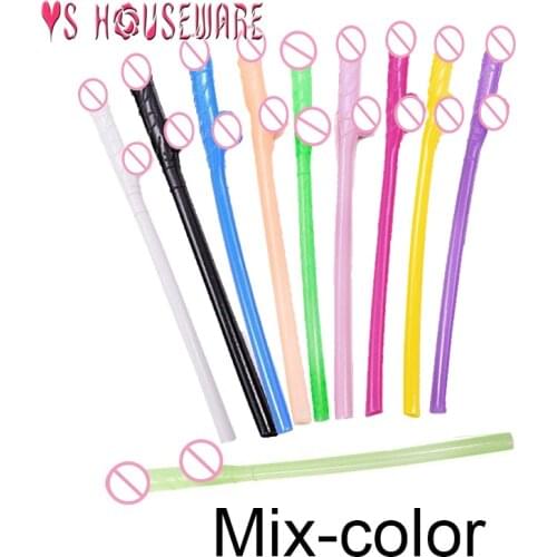2020Drinking penis straws Bridal Shower Sexy Hen Night Willy Penis Novelty Nude Straw for Bar Bachelorette Party supplies 10pcs