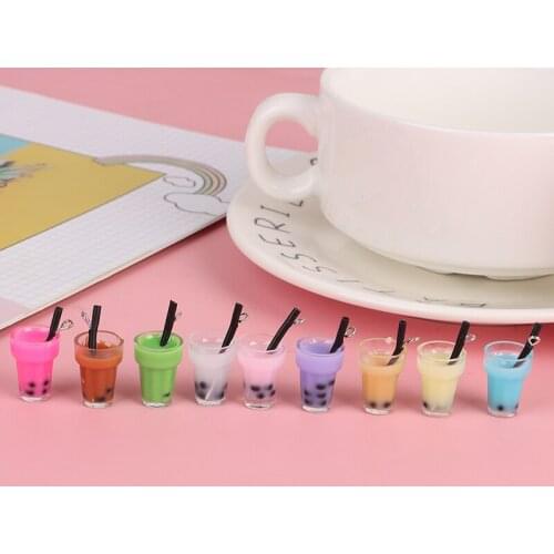 5pcs/lot Mini 1:12 Dollhouse Miniature Milk Tea Drinks Cup Food Drink Pretend Play Toys