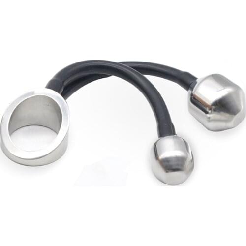 Stainless Steel Anal Toy Prostate Massager With Penis Ring Ball Stretcher Male Masturbate Anal Expansion Adult Sex Toys