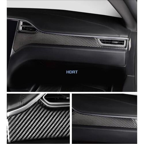 For Tesla Model X 2017-2019 Car Central Console Panel Water Cup Holder Rear Seat Armrest Airvent carbon fibre interiorCover Trim