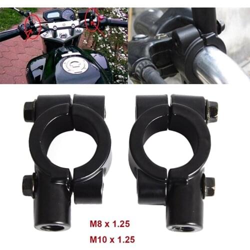 NICECNC 7/8" Handle Bar Handlebar Mirrors Holder Clamp Adaptor Mounts M10 M8x1.25 Thread For KTM Honda Yamaha Harley Suzuki