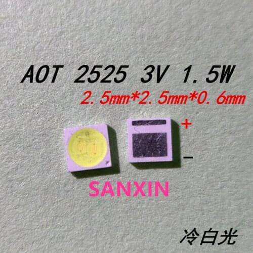 AOT diode TV backlight 1.5W 3V 2525/2626 SMD LED Televisao cool white cool white backlight LCD backlight repair 200PCS
