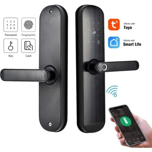 FREECAN Tuya Smart Fingerprint Lock, Security Intelligent Lock With WiFi APP Password RFID Unlock, Electronic Biometric Lock
