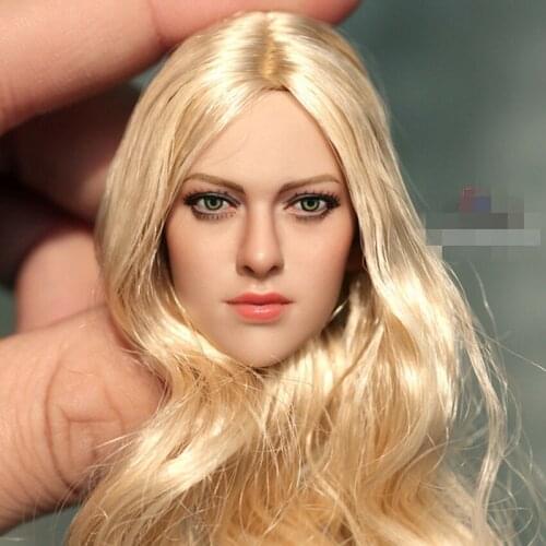 KIMI TOYS KT004 1/6 Gold Hair Girl Head Sculpt European and American Female Head Carving Fit 12" Action Figure Model
