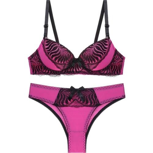 Women Bra and Briefs Set Push Up Brassiere Underwear Femme Panties Lingerie Bralette