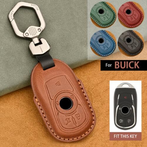Leather Car Key Fob Case Skin for Buick Enclave Lacrosse Verano Encore Regal GL8 Envision Key Covers for House Keys