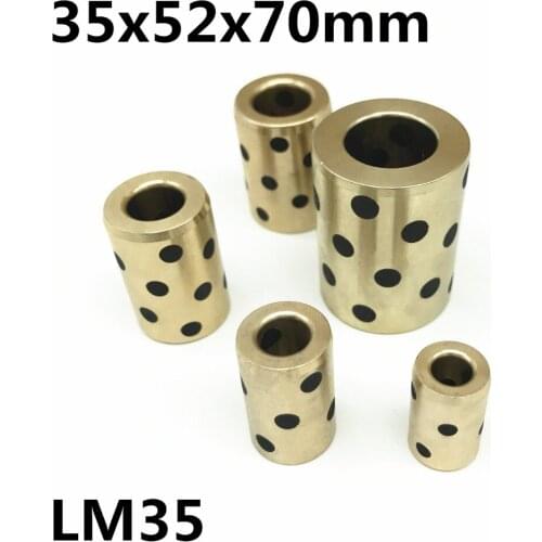 35x52x70 mm linear graphite copper set bearing copper bushing oil self-lubricating bearing JDB LM35UU LM35