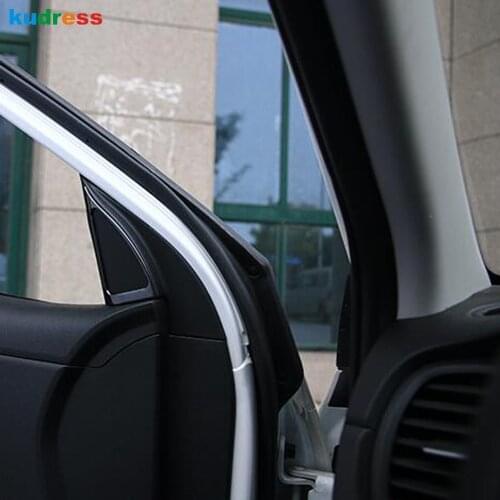 For Kia Rio 4 X-line 2018 2019 ABS Matte Car-styling interior Front Triangle Pillar A Audio Speaker Frame Cover Trim Accessories