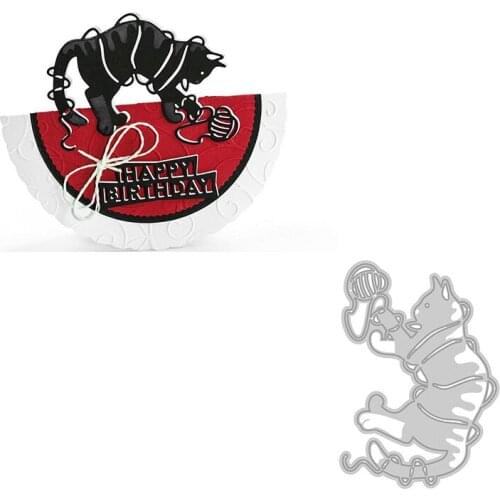 Cat Playing Wool Ball Metal Cutting Dies Stencils Cat&Wool Ball Die Cut For Card Making DIY New 2019 Crafts Cards