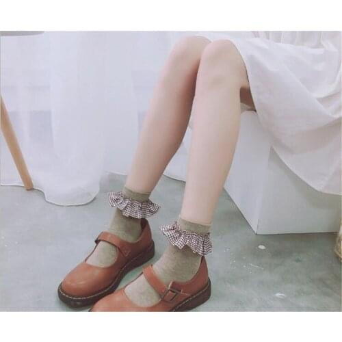 Sweet Cute Retro Socks Vintage Harajuku Women Girls Ruffle Lace Soft Princess Ankle Socks Meias Short Socks B727