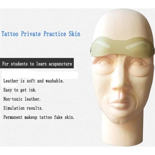 Multifunctional 10 pcs. Fake Eyebrow Tattoo Practice Fake Skin on Head Permanent Makeup Eyebrow Tattoo Skin Practice for Beginne
