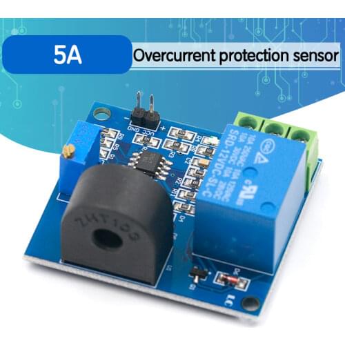 AC Current Detection Sensor Module 5V 12V 24V Relay Protection Module 5A Over-Current Overcurrent Protection Switch Output