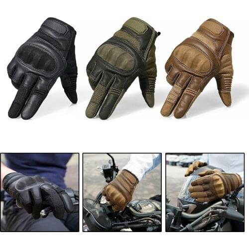 Motorcycle Gloves Touchscreen PU Leather Motocross Full Finger Gloves Protective Gear Racing Tactical Gloves Moto Accessories