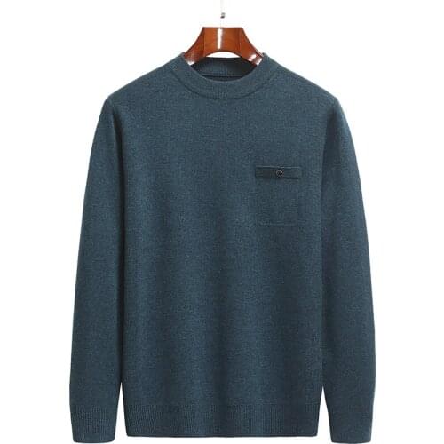 UCAK Brand Casual Sweaters Men Clothing O-Neck Streetwear Solid Color Pocket Sweater Pull Homme Autumn Winter Pullover U1279