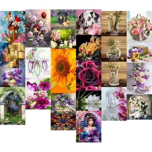 Y05802 gate flower 20x30 cross stitch kit people 18ct 14ct 11ct count print canvas stitches embroidery DIY handmade needlework