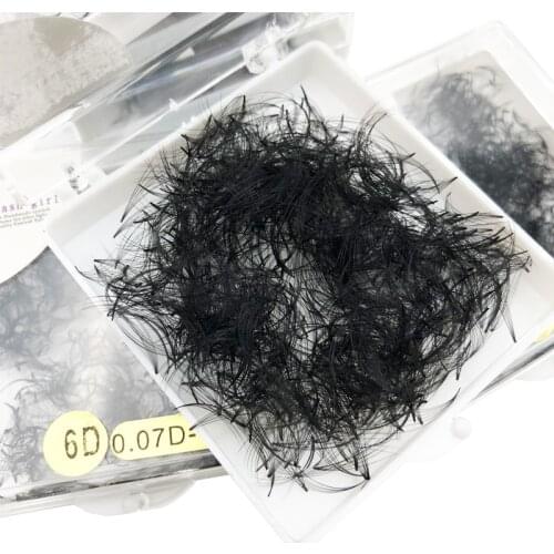 Flash girl customize private label premade fans 6D lashes 1000 fans in bulk with square plastic box