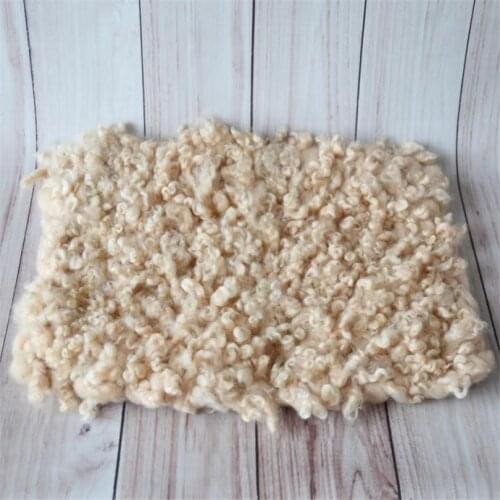 New Curly wool flokati rug blanket Newborn baby knitted chunky blanket photography props Baby felted curly basket stuffer filler