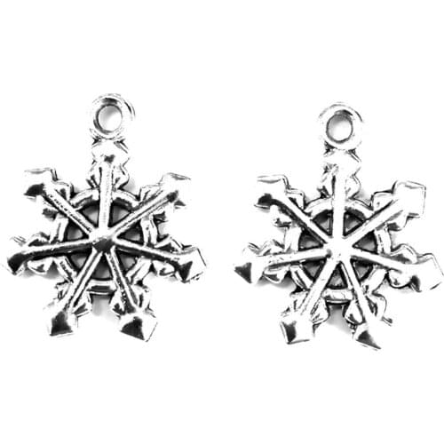 40pcs Snowflakes charms pendant 20x17mm antique silver ornament accessories jewelry making DIY base material