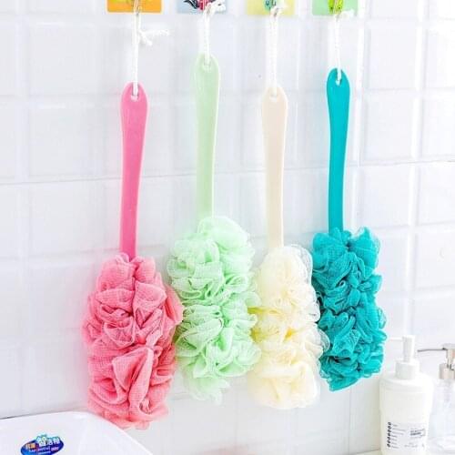 1Pcs Household Soft Mesh Long Handle Hanging Bath Brush Creative Comfort Back Scrubber Big Size Shower for Baby Shower Tools