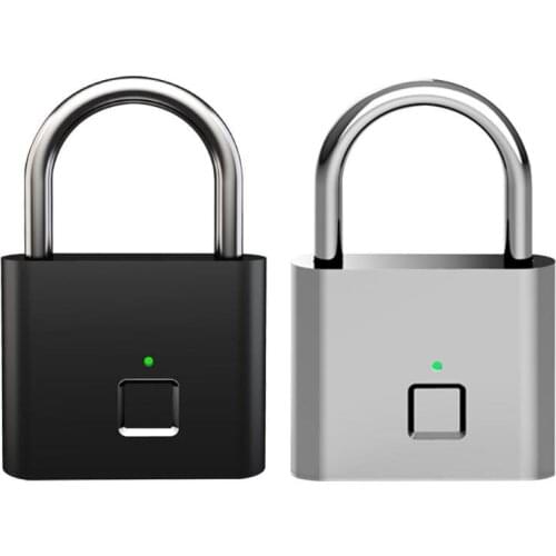 Smart Keyless Fingerprint Padlock USB Rechargeable Door Lock Quick Unlock Zinc Alloy Anti-Theft Padlock For Drawer Suitcase Bags