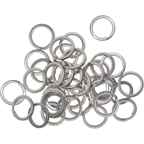 20/50 pcs Steel Keyring Split Key Rings 15mm Plated Steel Double Loop Hoop Ring for Connecting Clasps Lobster Clasps Charms