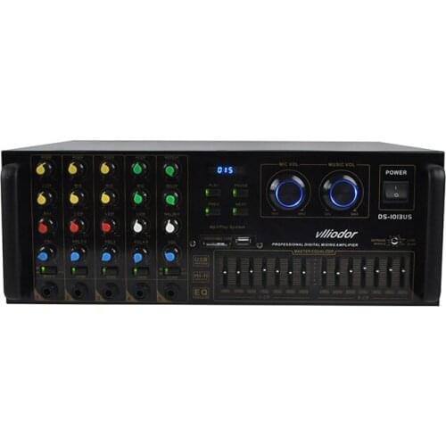 350W + 350W HIFI Home Theater KTV Sound Amplifier DS-1013UL A1943 / C5200 Power Tube Dual 7 Equalizer