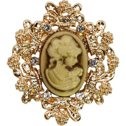 Vintage brooch breastpin Victorian Cameo Pin Women ouch Queen avatar head sculpture portrait retro 12pcs/set