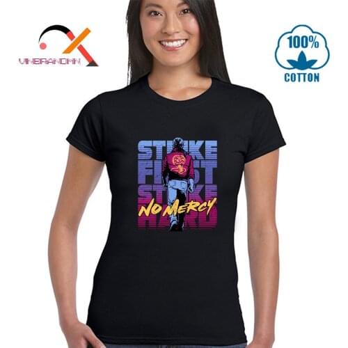 80s Vintage Clothing Cobra Kai T shirt women Karate T-shirt Strike First comfort Hard cosplay costume No Mercy Tees fit