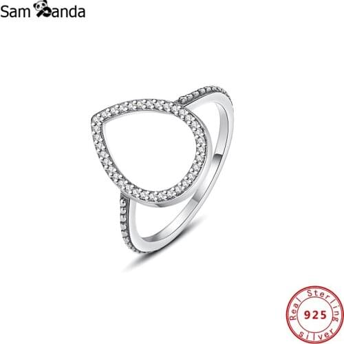 2021 Original 100% 925 Sterling Silver Ring Drop Shape Rings for Women Wedding Gift Fine Jewelry Luxury Brand Anillos