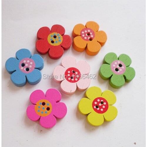 100PCs Wooden Buttons Charm Mixed Sewing and Scrapbook 19mm x19mm New For Diy