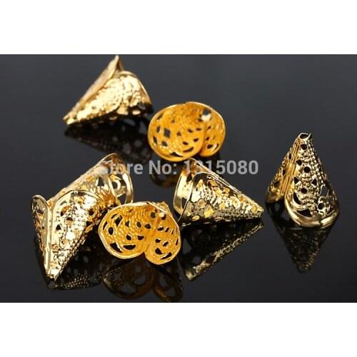17*15MM 500PCS/lot( Gold/Silver/Bronze) Two Leafs Metal Bead Caps DIY Jewelry Findings