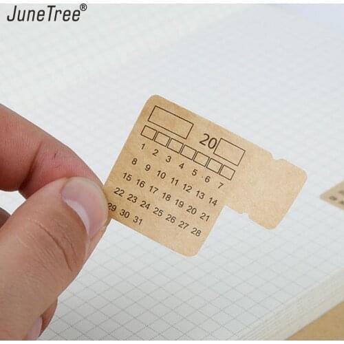 2pcs/lot 20xx Handwritten Calendar Index Sticker Kraft Paper Vintage Style Notebook Index Label School Stationary Supplies